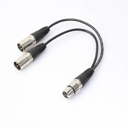 Dual Male Y Splitter Cable Adapter - 3Pin XLR Female to Dual Male for Microphones - USA