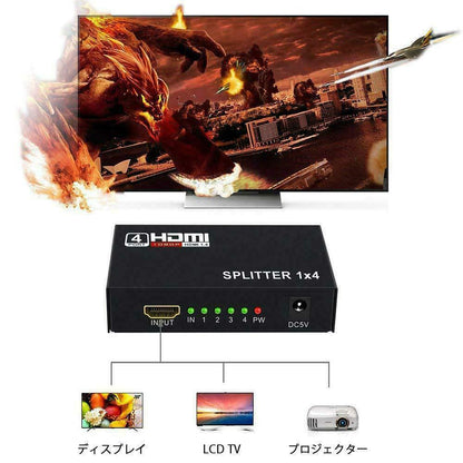 4-Port 4K HDMI Splitter & Amplifier - Seamless 1 Input to 4 Outputs for Stunning 3D HDTV & 1080P Experience