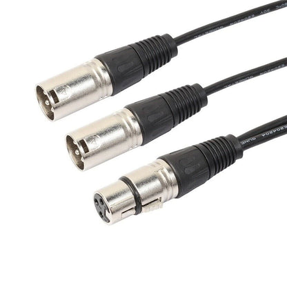 Dual Male Y Splitter Cable Adapter - 3Pin XLR Female to Dual Male for Microphones - USA