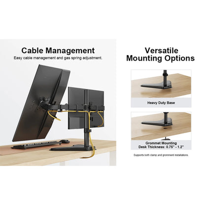 Transform Your Workspace with the Ergoav Dual Monitor Adjustable Desk Stand for 13" to 32" Screens!