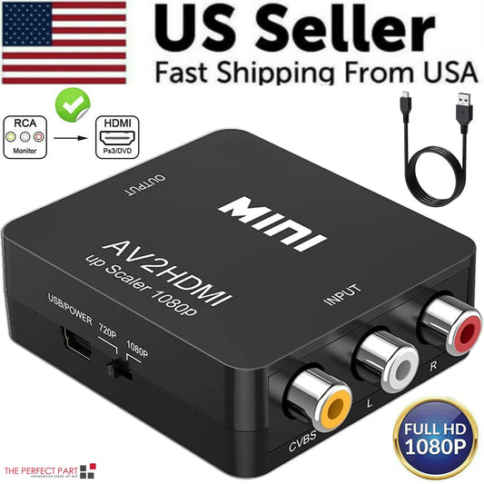 Elevate Your AV Experience: RCA to HDMI Converter Adapter with Stunning 1080P Quality for TV and Audio/Video Devices