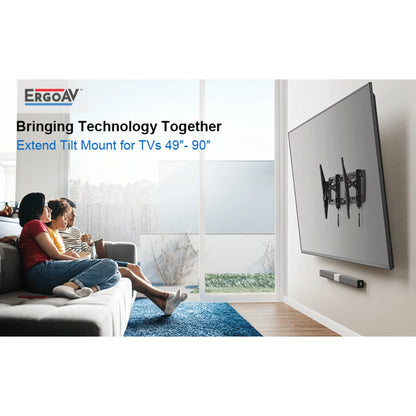 Ergoav Premium Adjustable TV Mount - Ultimate Viewing Experience for 49" to 90" Screens with Extend and Tilt Feature