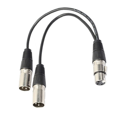Dual Male Y Splitter Cable Adapter - 3Pin XLR Female to Dual Male for Microphones - USA