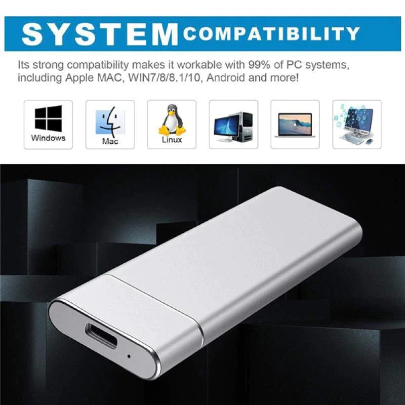 Ultra-Fast 128TB Portable SSD - Lightning Speed USB 3.0 External Solid State Drive for Ultimate Mobile Storage