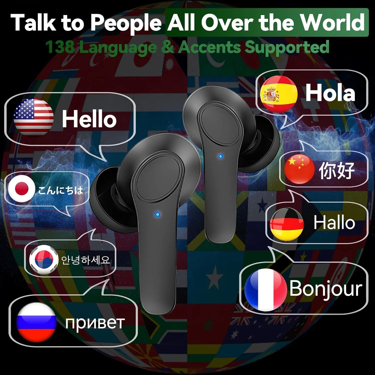 Transform Your Conversations: Instant Translation Earbuds for 144 Languages - Anytime, Anywhere!
