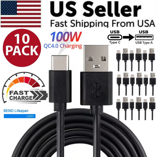 10X High-Speed Type C to USB-A Charging Cables - Bulk Wholesale for Lightning-Fast Charging Solutions