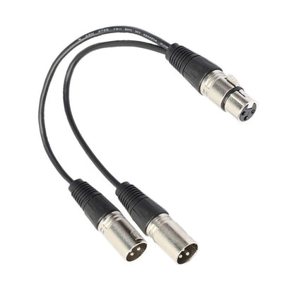 Dual Male Y Splitter Cable Adapter - 3Pin XLR Female to Dual Male for Microphones - USA